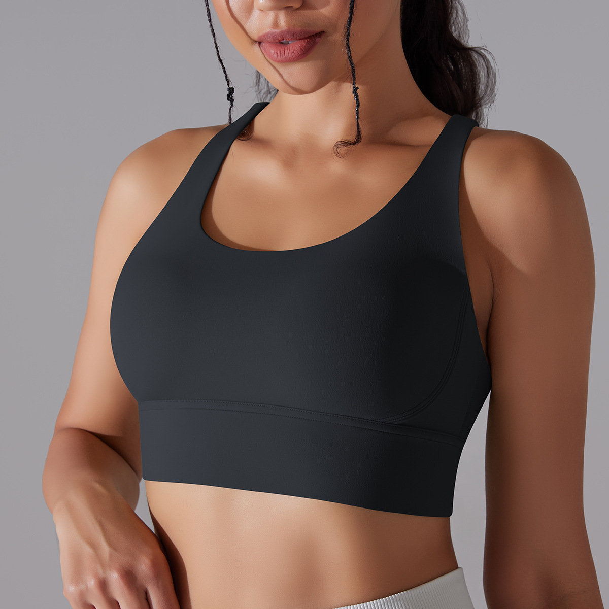 127g Weight Sleeveless Sleeve Length Nylon, Spandex Fabric Type Short Top Length Halter Crisscross Tank Tops Type Fitness, Yoga Occasion U Neck Neckline Solid Color Pattern Sports Style Sports Solid Color Nylon Spandex U Neck Active Tops Halter Crisscross Tank 62