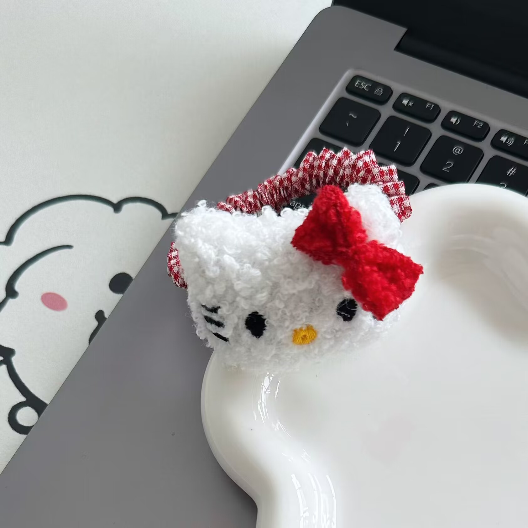 봉제 고양이 헤어 링