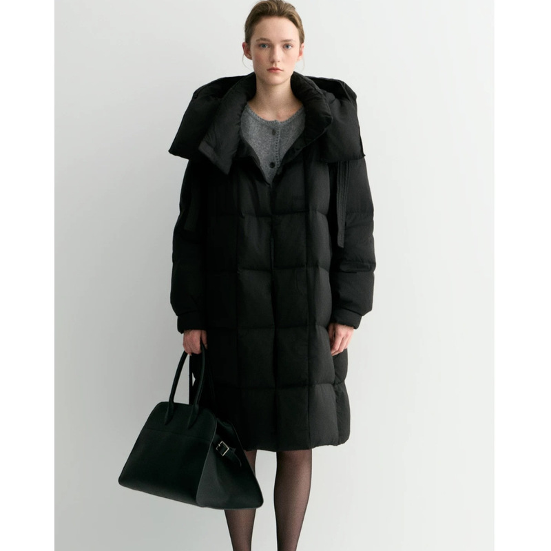 Welfare Item~Bread Goose down Jacket 90 White Goose down Long Casual Hooded down Jacket Women's Winter Warm Thick Outwear