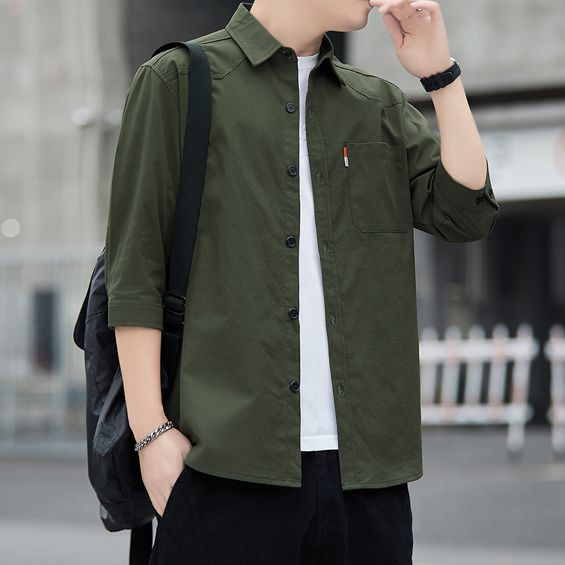 Q6626 three-quarter sleeves-military green