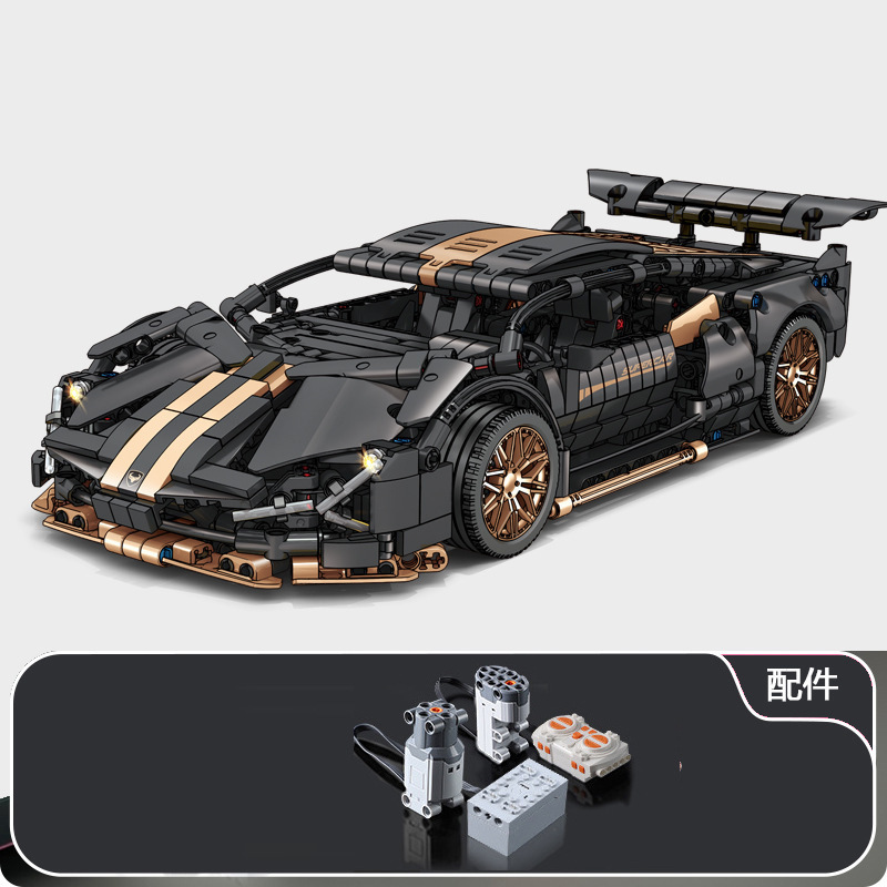 Compatible con el coche deportivo Lego Cyberpunk Rambo Porsche Bugatti coche de carreras de control remoto bloque de construcción modelo de juguete