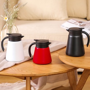 European-style 304 stainless steel thermal pot double-layer vacuum coffee pot with handle home office portable braised teapot