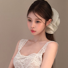 波点蝴蝶结抓夹女气质鲨鱼夹半扎发夹后脑勺盘发高马尾固定夹发饰