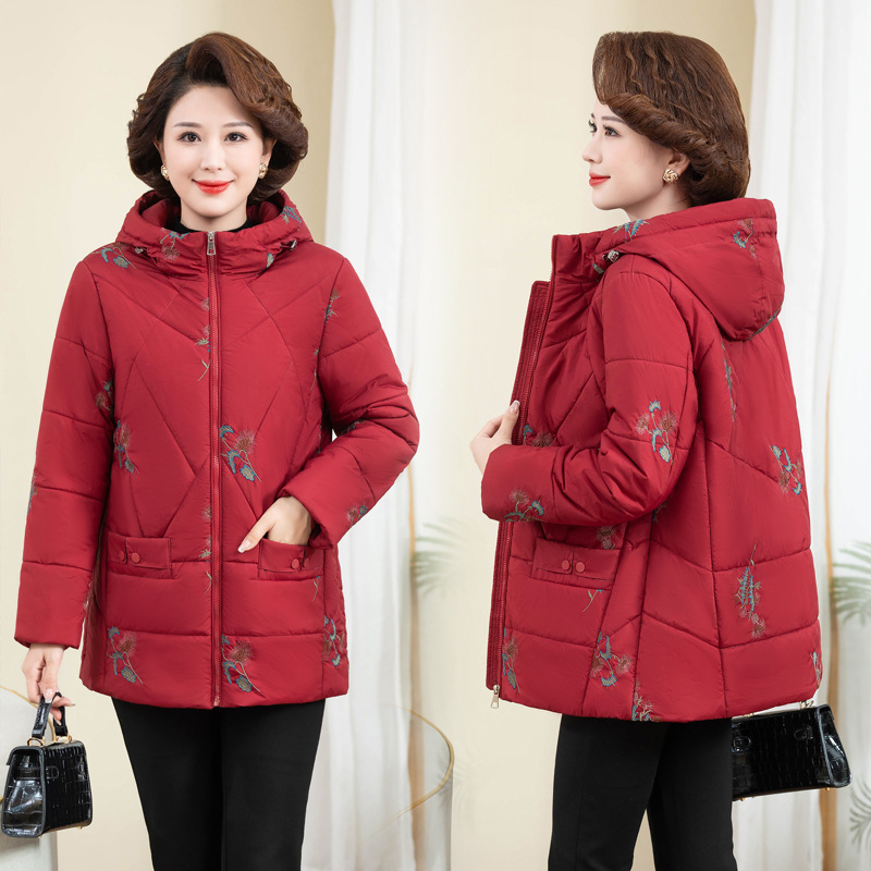 Madre de mediana edad, chaqueta de algodón de invierno, chaqueta de algodón de mediana edad, 2024, nueva abuela de mediana edad, chaqueta de algodón de invierno