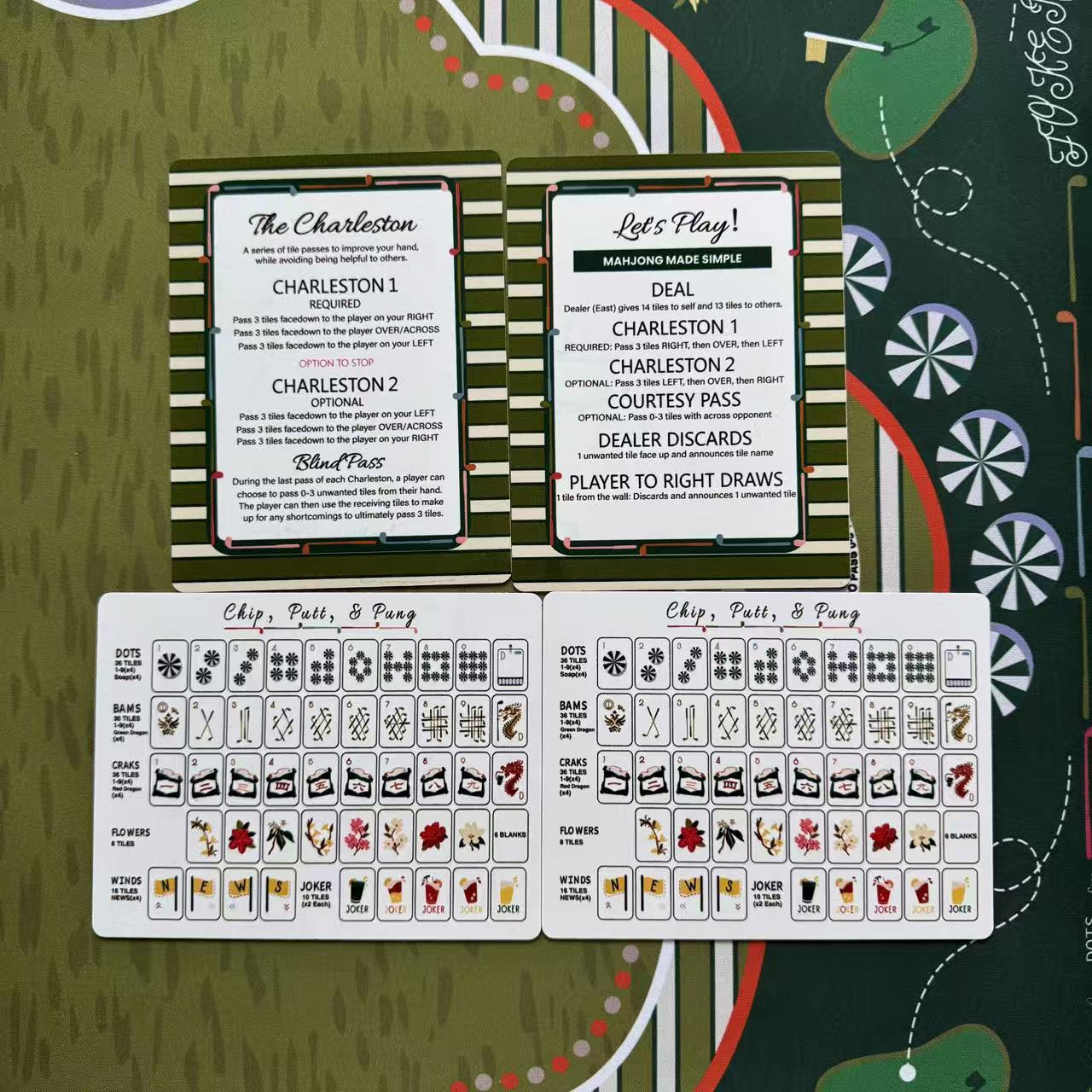 American Mahjong Shuffling Aid Cards Waterproof Plastic Shuffling Cards