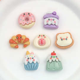 卡通亮面食玩甜甜圈蛋糕树脂饰品配件DIY手工奶油胶手机壳发夹贴