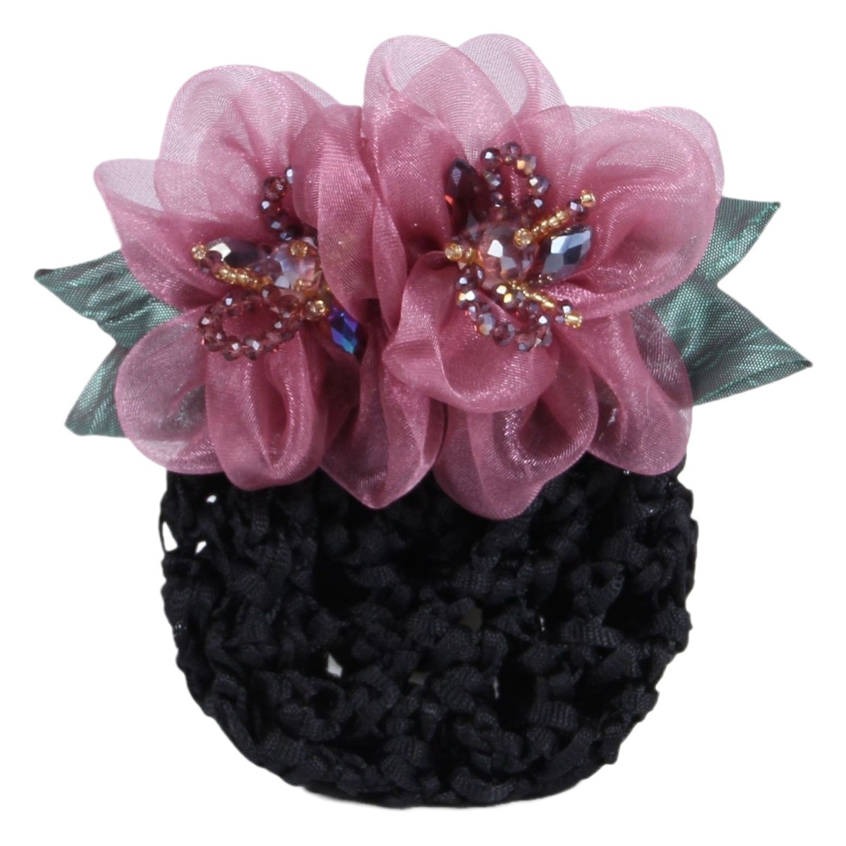 Headdress flower female Korean style bank hotel professional flower hair net nurse updo hair net pocket back head hair ring headdress hair accessories