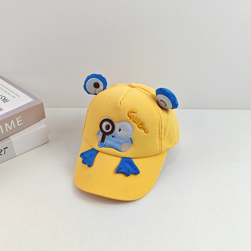 Sombreros infantiles primavera y otoño explorar rana sombrero de béisbol para niños guapo sombrero de lengua de pato para mujeres tesoro lindo sombrero sombrero de sol de dibujos animados marea