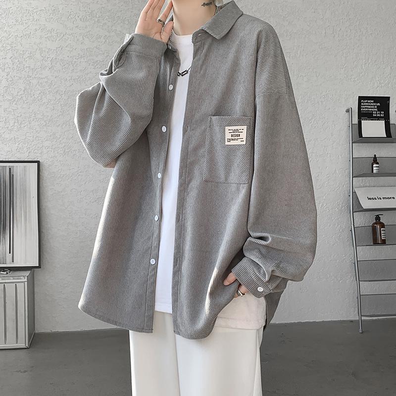 2025 Japanese Style Retro Corduroy Long-Sleeved Shirt Men's Spring & Fall Design Simple Casual Loose Shirt Jacket 2025 Japanese Style Retro Corduroy Long-Sleeved Shirt Men's Spring & Fall Design Simple Casual Loose Shirt Jacket