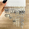 Metal earrings, retro set, advanced accessory, European style, suitable for import, punk style, wholesale