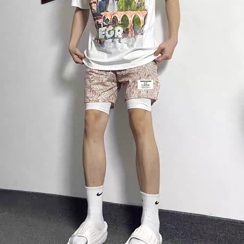 New American Basketball Shorts, Knee-Length, Loose, Casual, Men's Fitness Training, Breathable, Quick-Drying Sports Quarter Pants, Summer New American Basketball Shorts, Knee-Length, Loose, Casual, Men's Fitness Training, Breathable, Quick-Drying Sports Quarter Pants, Summer
