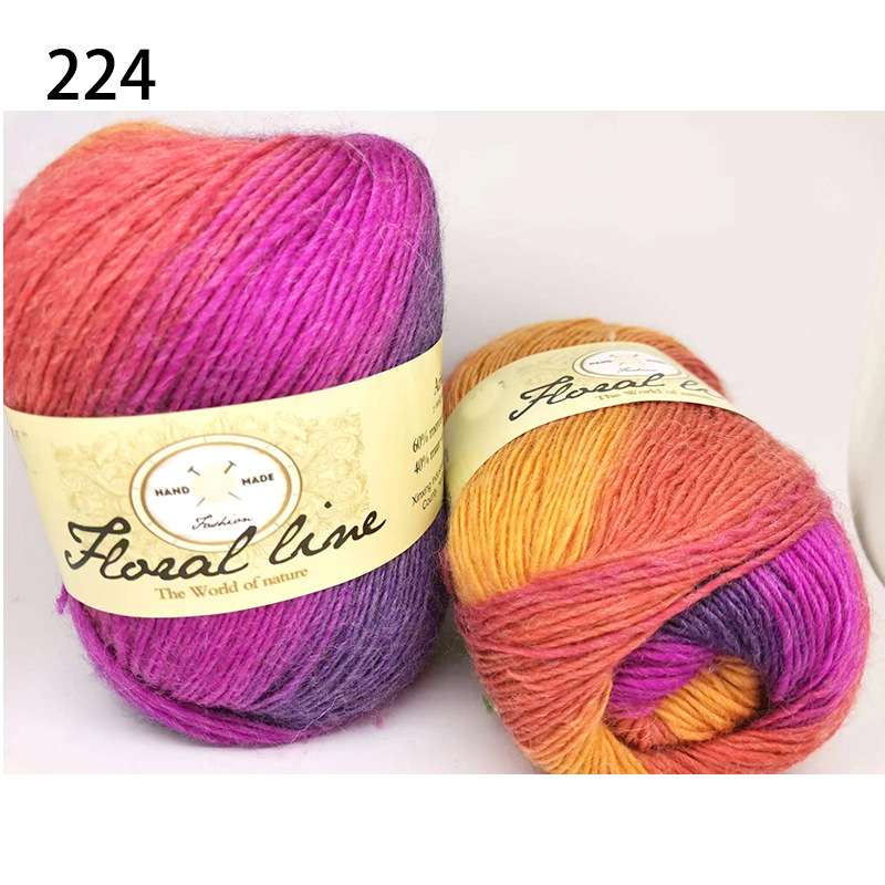 Una sola hebra sección teñida hilo degradado color lana tejida a mano bufanda sombrero lana Arco Iris lana al por mayor