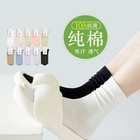 纯棉袜子女防臭无骨月子袜春夏中筒袜吸汗透气女士堆堆袜诸暨批发