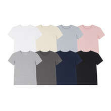 芸恩夏季基础简约正肩短袖T恤女款纯色修身版型半袖百搭圆领上衣