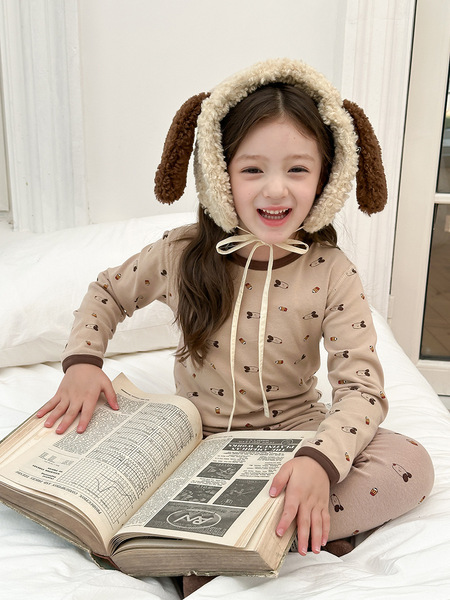 Antibacterial children's woolen cartoon pijama