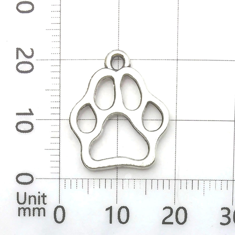 7113-M-古银锌合金镂空熊掌狗爪猫爪17x20-1.2g
