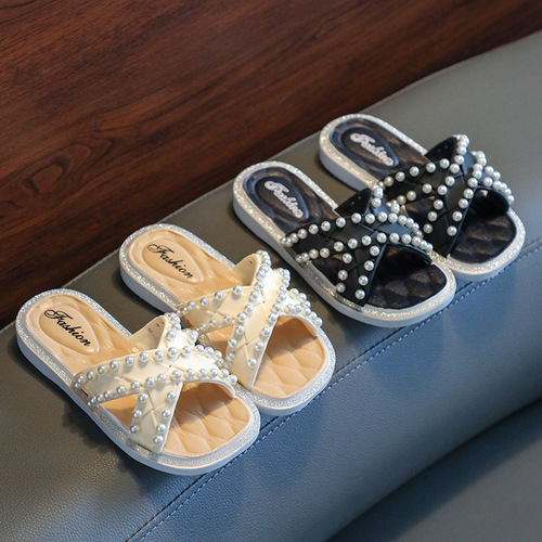 Children's slippers for girls indoor non-slip princess style children's outer wear non-slip summer slippers for children and middle-aged children