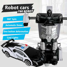 跨境遥控汽车变形赛车机器人金刚玩具车儿童男孩充电男童生日礼物
