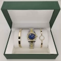 Rolex Three-Piece Set - Datejust Women's with Diamonds, Two-Tone Deep Blue