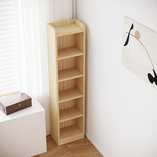 Bookshelf Corner Solid Wood Pine Bookcase for Children 30cm Vertical Cabinet Gap Cabinet Student Small Storage Narrow Set