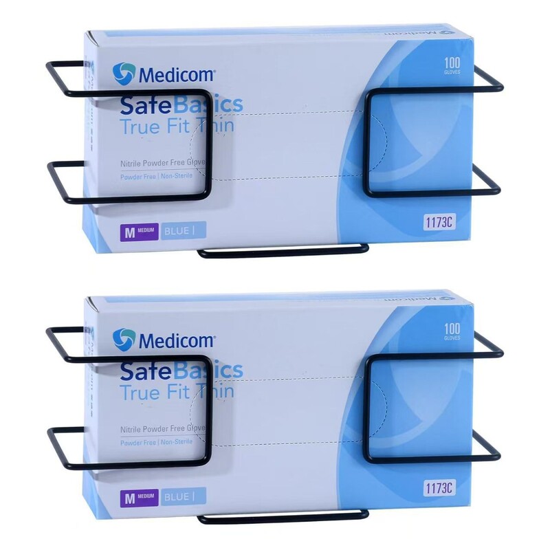 Two-Piece Wall-Mounted Metal Glove Holder Glove Box Holder Wall Mount Suitable for Laboratory Restaurant