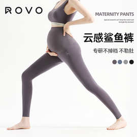 ROVO新款鲨鱼裤孕妇瑜伽健身运动紧身裤产后大码速干孕期怀孕