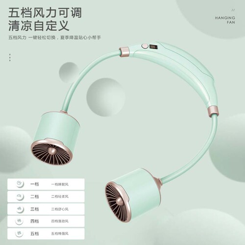 2024 neck fan with USB charging, long-lasting, lazy person outdoor travel portable mini fan, small gift