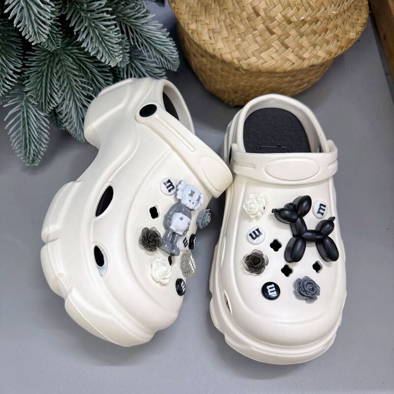 Internet Celebrous Cave Shoes Women's Summer Outer Wear Thick Sole Height Increasing Fashion Trend Sesame Street Dung-feeling Non-slip Beach Sandals Internet Celebrous Cave Shoes Women's Summer Outer Wear Thick Sole Height Increasing Fashion Trend Sesame Street Dung-feeling Non-slip Beach Sandals