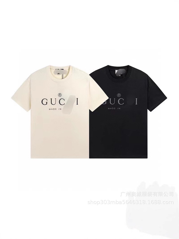 国境を越えた貿易 G ファミリー 24ss 高品質 240 グラム デイリー カジュアル ルーズ メンズ レディース カップル ラウンドネック 半袖 Tシャツ|undefined