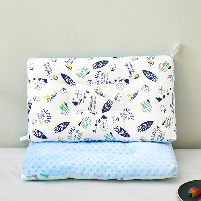 Algodón Beanie almohada de terciopelo núcleo verano kindergarten siesta almohada niños calmante Beanie almohada bebé almohada cuello almohada