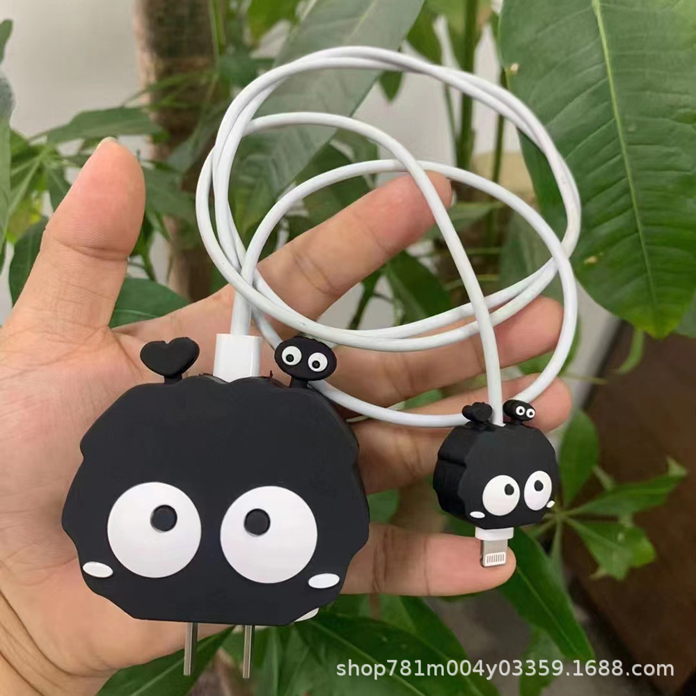 Nuevo cable de datos de dibujos animados cubierta protectora adecuado para Apple carga rápida cabeza 18/20W carga cabeza cubierta protectora Winder