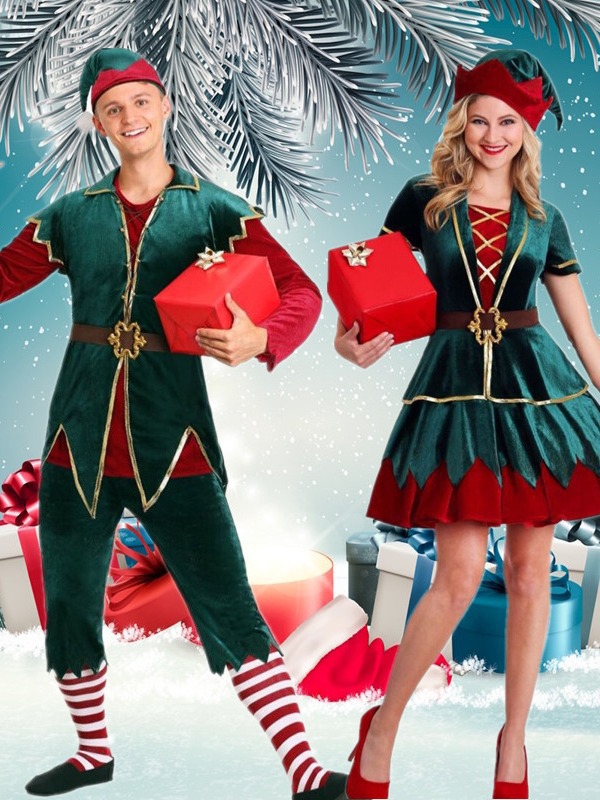 New Santa Claus Christmas Elf Costume Adults