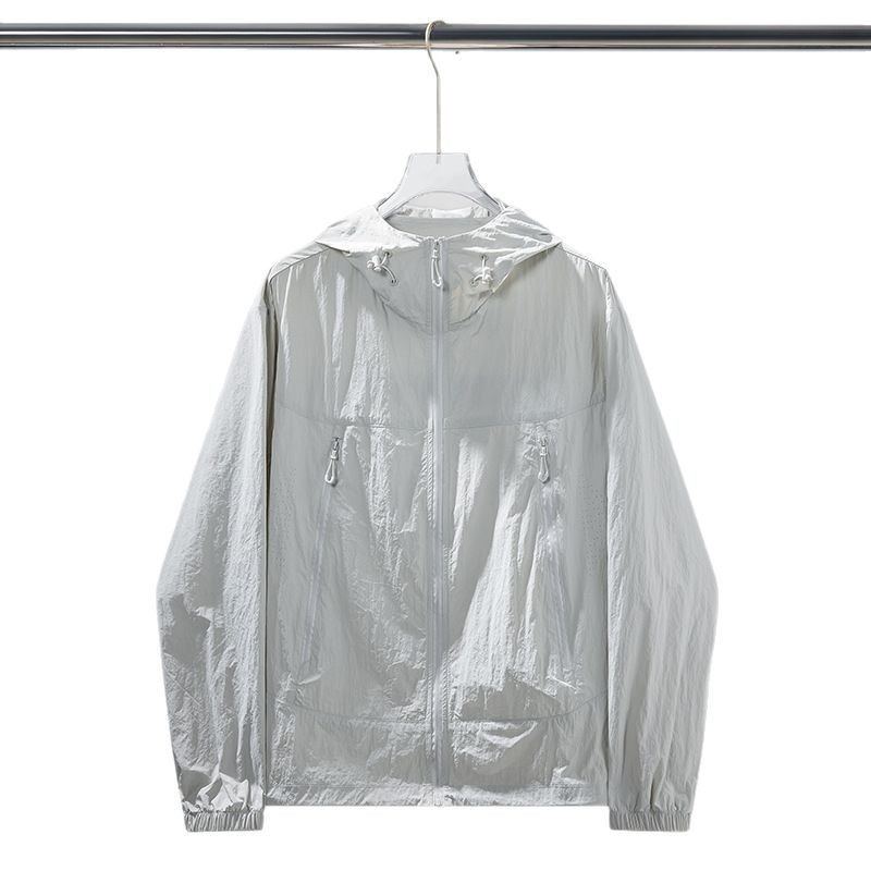卸売夏の日焼け止め服薄いカジュアル無地フード付き通気性ジャケットカップル着用屋外 UPF50 + 日焼け止め服|undefined