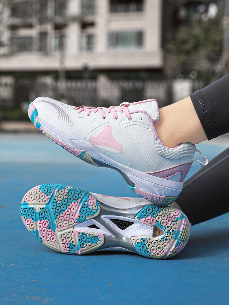 Zapatos de bádminton para mujer, zapatos deportivos antideslizantes resistentes al desgaste para pareja, superficie de malla transpirable, zapatos de entrenamiento de competición para jóvenes estudiantes, adultos