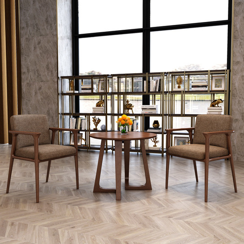 Solid wood small round table coffee table side table modern simple small round table balcony coffee table creative leisure negotiation reception