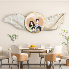 Modern light luxury creative feather restaurant decoration painting set carved painting bed headboard sofa background wall hanging