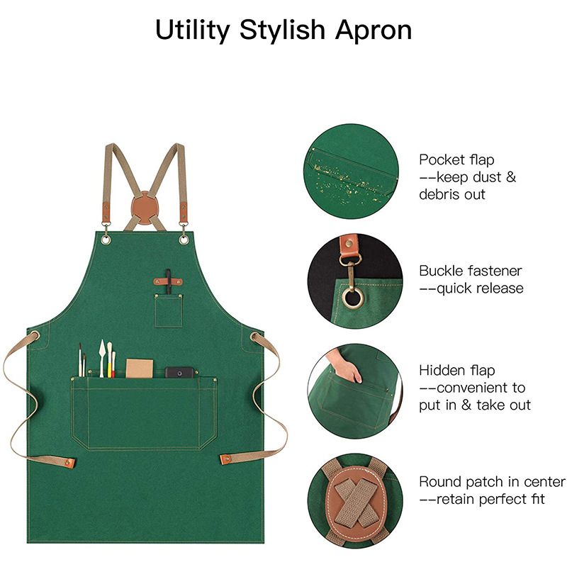 Transfronterizo Amazon lienzo delantal moderno simple leche té cafetería peluquería ropa de trabajo delantal del hogar al por mayor