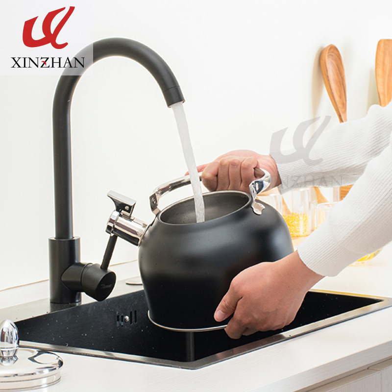Acero inoxidable negro plegable mango silbato hervidor Amazon transfronterizo de sonido hervidor de agua de gran capacidad cocina hervidor de sonido