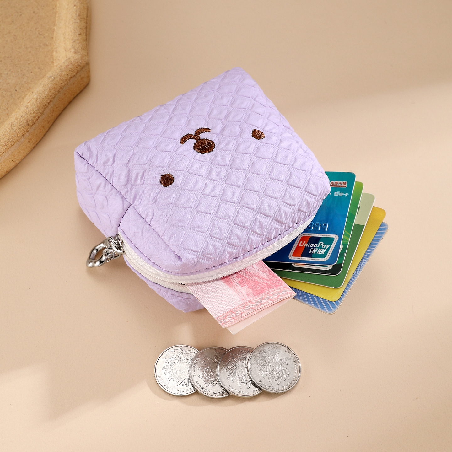 Nuevo tipo de bolso de tela simple bolso de almacenamiento portátil lindo bolso de cambio suave bolso de tarjetas bolso de maquillaje lápiz labial