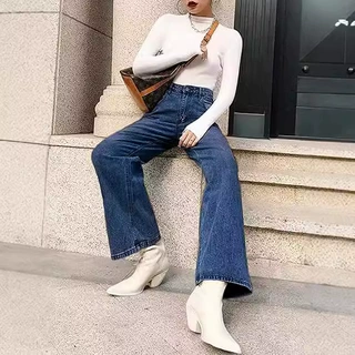 亚马逊速卖通欧美外贸跨境批发显瘦高腰无弹牛仔裤女