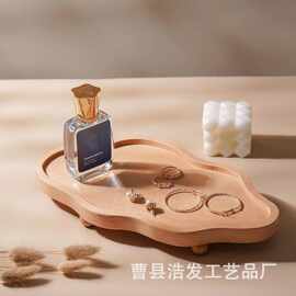 跨境木质饰品首饰托盘不规则氛围香薰蜡烛摆件梳妆台化妆品香水架