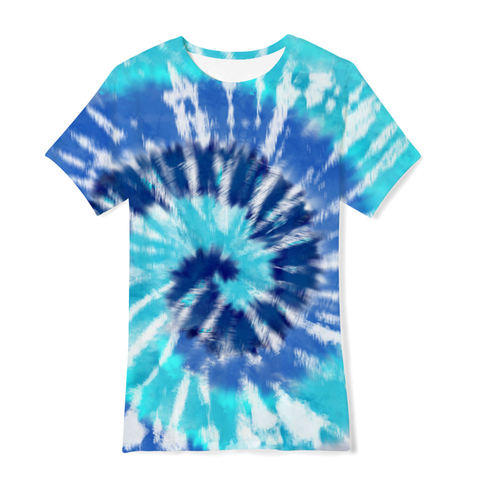 Camiseta de manga corta holgada de verano con pigmento de siete colores para niños, con estampado digital 3D de comercio exterior transfronterizo.