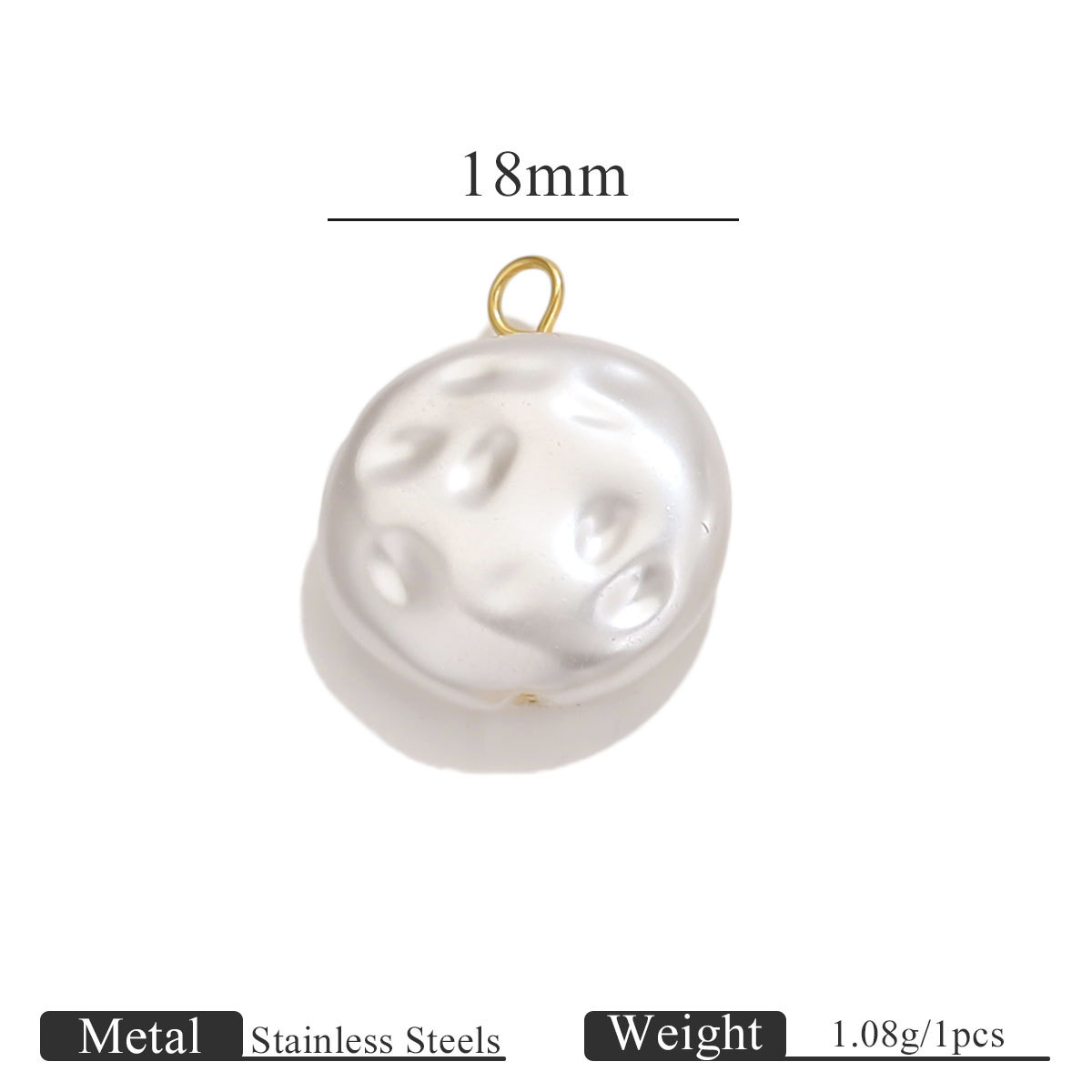 Acero inoxidable imitación de perlas colgantes DIY joyería hecha a mano cuentas pendientes de bola pulseras accesorios joyería al por mayor