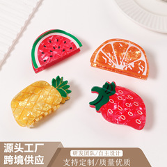 戈蕾思饰品跨境清新水果发夹创意韩版鲨鱼夹半扎发抓夹女百搭饰品