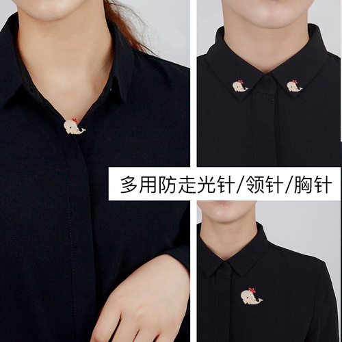 Japanese and Korean-style cute dolphin brooch with micro-set zircons, exquisite ocean creature whale pin, suit jacket decoration