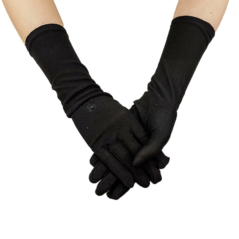 Guantes esenciales de las mujeres de Oriente Medio para salir Oriente Medio largo 31cm Etiqueta de seda de la leche de las mujeres protección solar