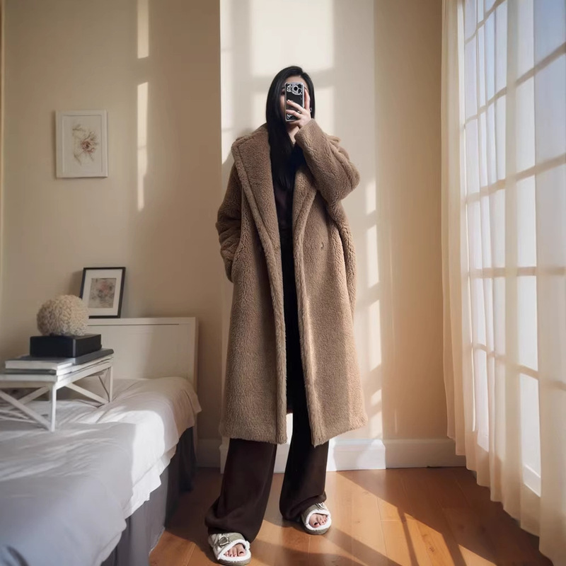 Teddy Bear Coat with Loose Silhouette, Alpaca Wool Teddy Fur Women's Coat, Direct from the Source Factory Teddy Bear Coat with Loose Silhouette, Alpaca Wool Teddy Fur Women's Coat, Direct from the Source Factory