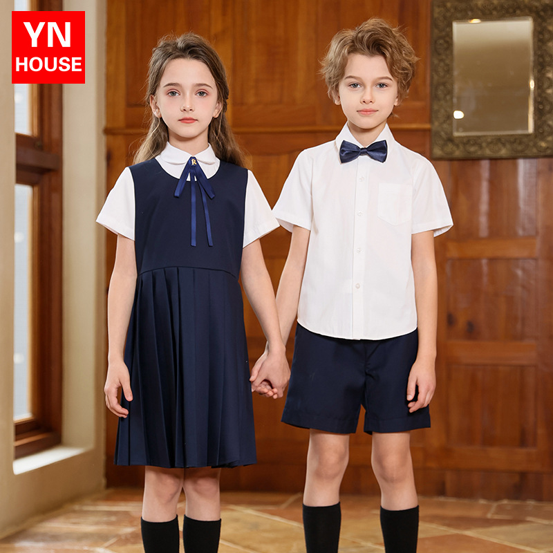 Uniformes escolares para estudiantes de primaria y secundaria, uniformes de coro, trajes de estilo universitario de verano para niños y niñas, uniformes de jardín de infantes, uniformes de clase al por mayor