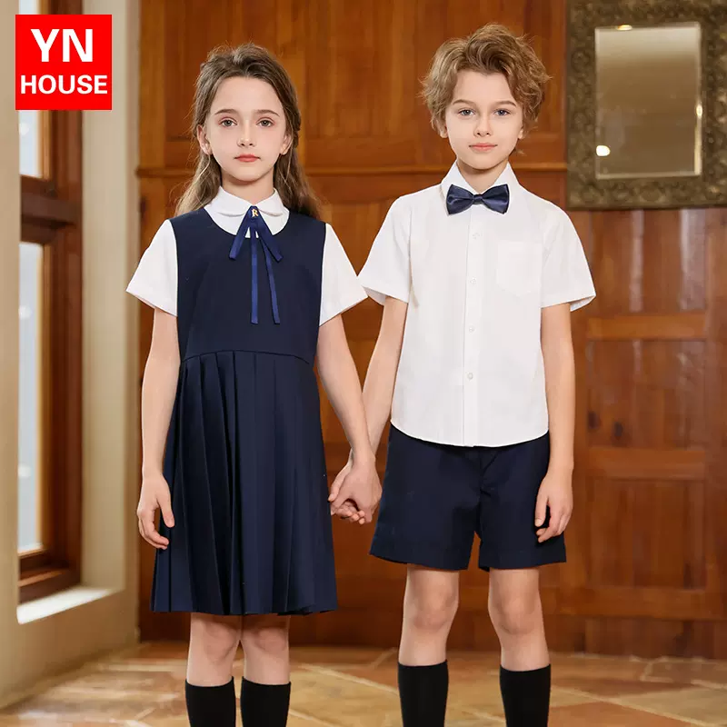 中小学生校服合唱演出服男女童夏季学院风套装幼儿园园服班服批发