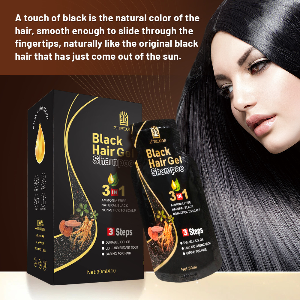 Tinturante de cabello completo en inglés Polygonum multiflorum 3 - en - 1 tinte de cabello negro sin manchar el cuero cabelludo tinte de cabello de plantas un lavado tinte de color